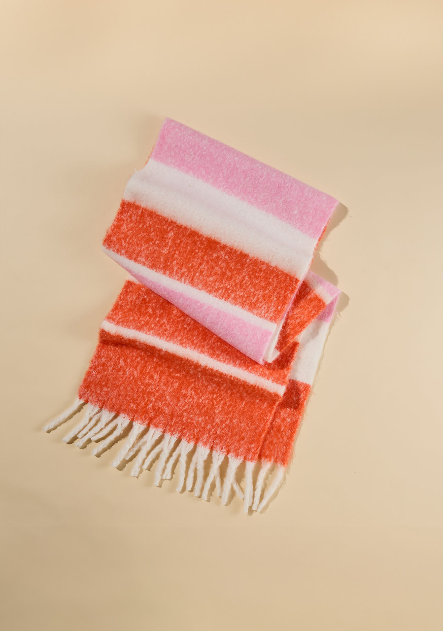 Cozy Colour Block Striped Scarf