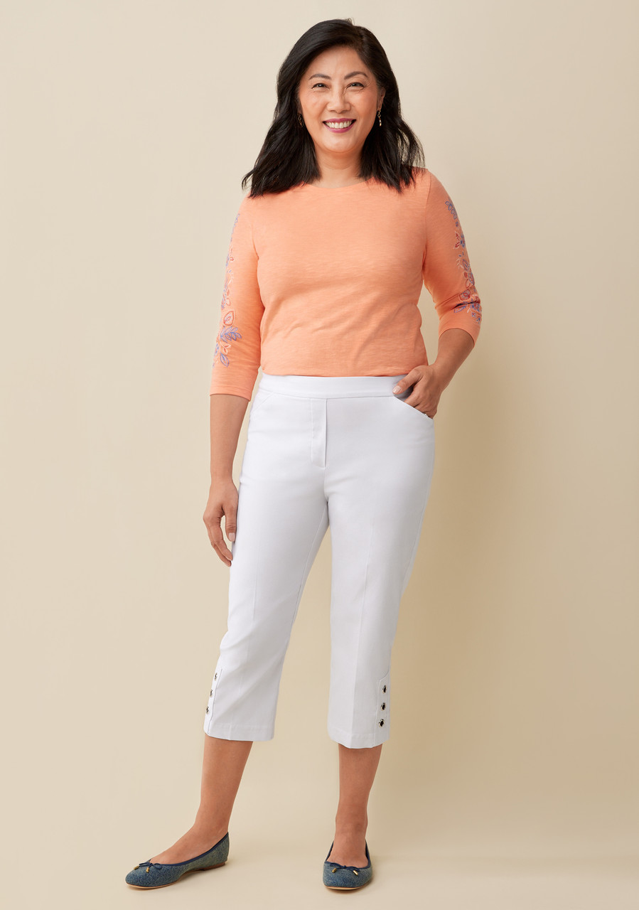 Cropped Bengaline Capri Full Body - White