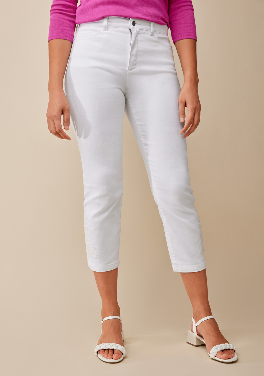 Essential Slim White Crop Pant - Half Body Essential Slim White Crop Pant - Half Body