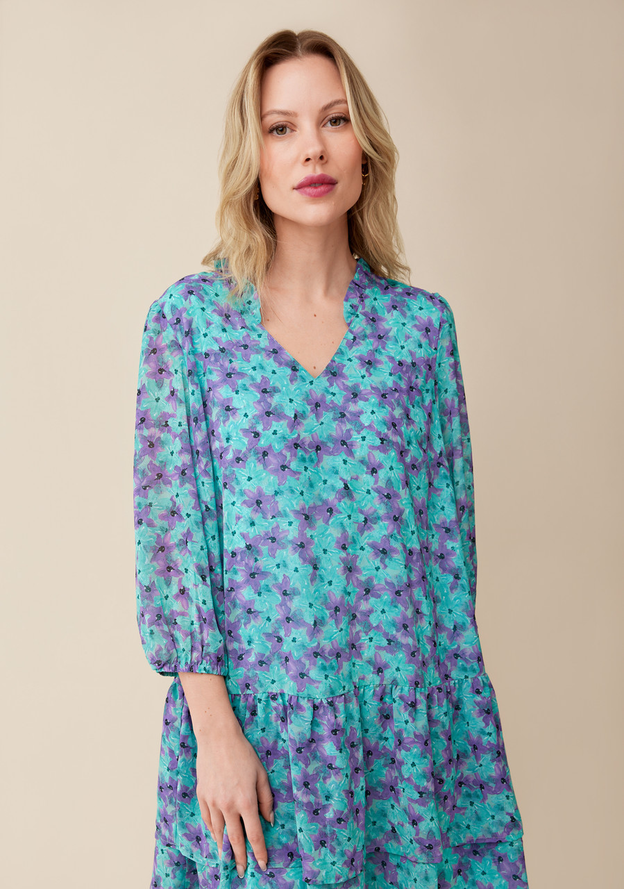 Floral Ruffled Dress - Half Body