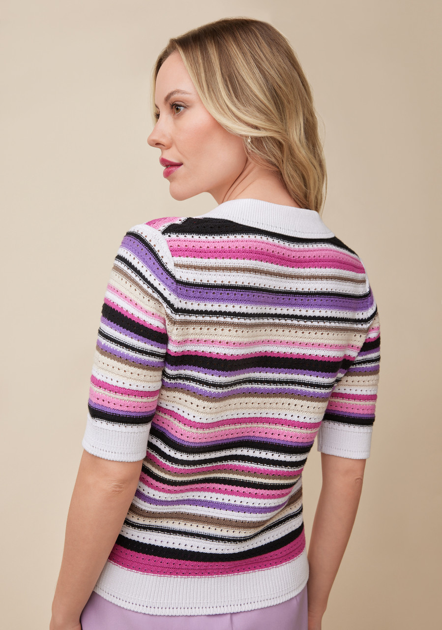 Organic Cotton Striped Top - Back View 
