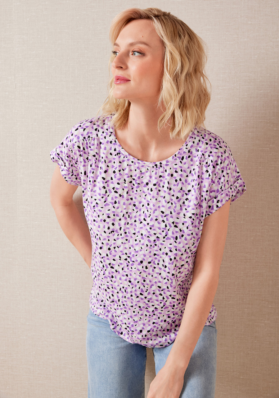 Drop Shoulder Mixed Media Top