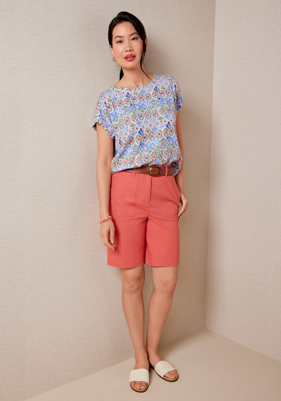 Button Front Cargo Short