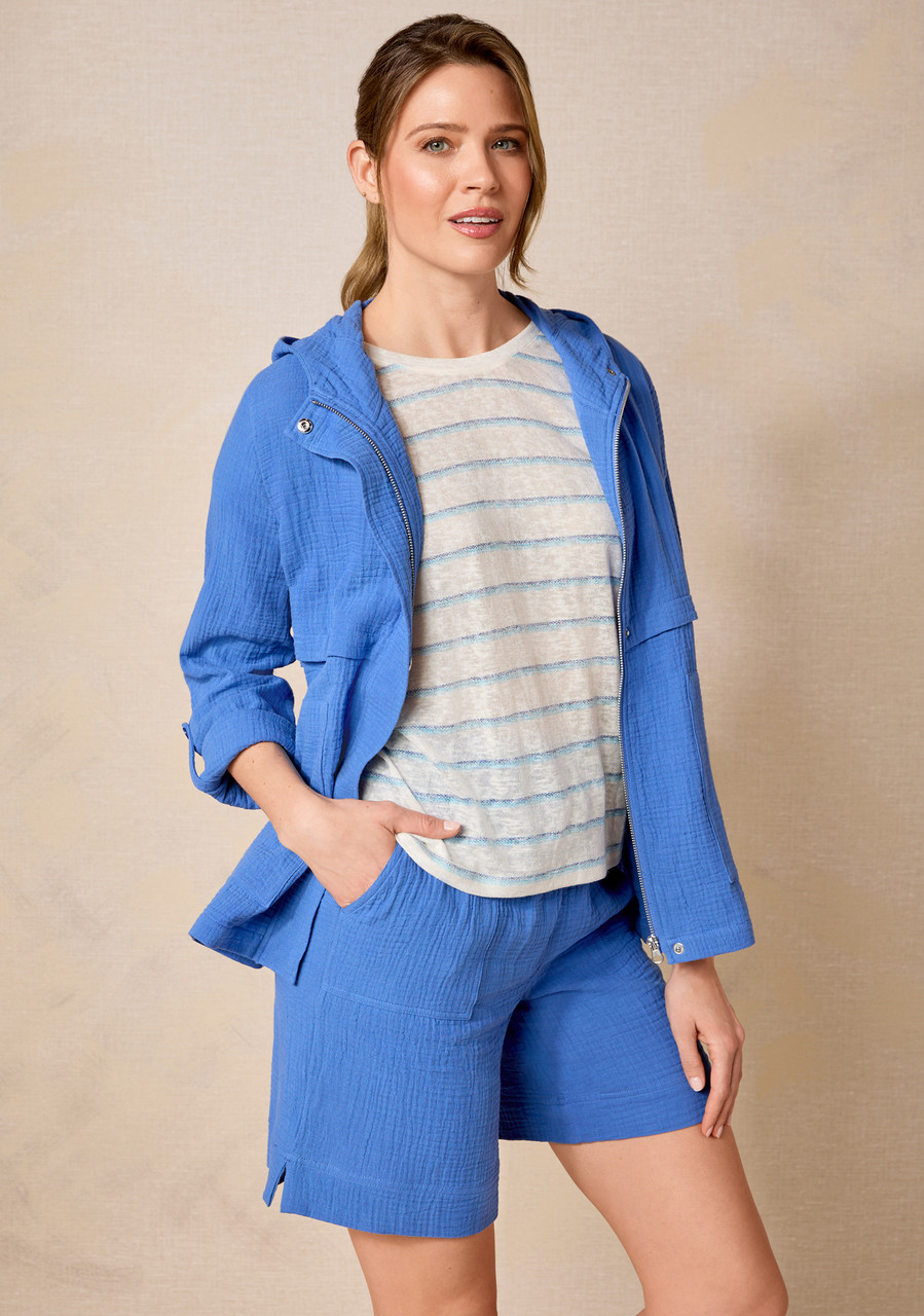 Crinkle Gauze Hoody Jacket