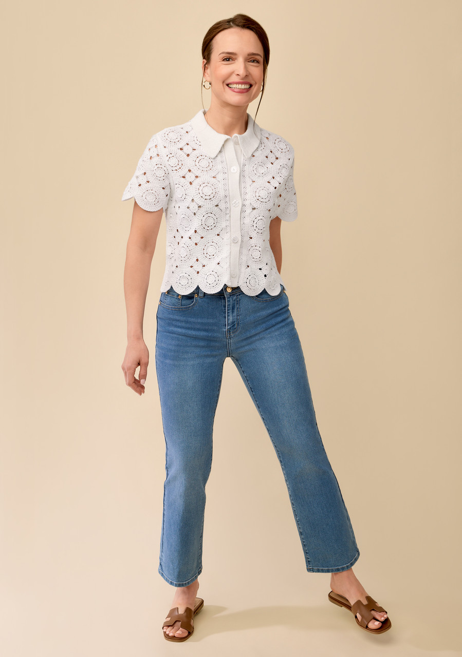 Crochet Collared Cardigan - Full Body