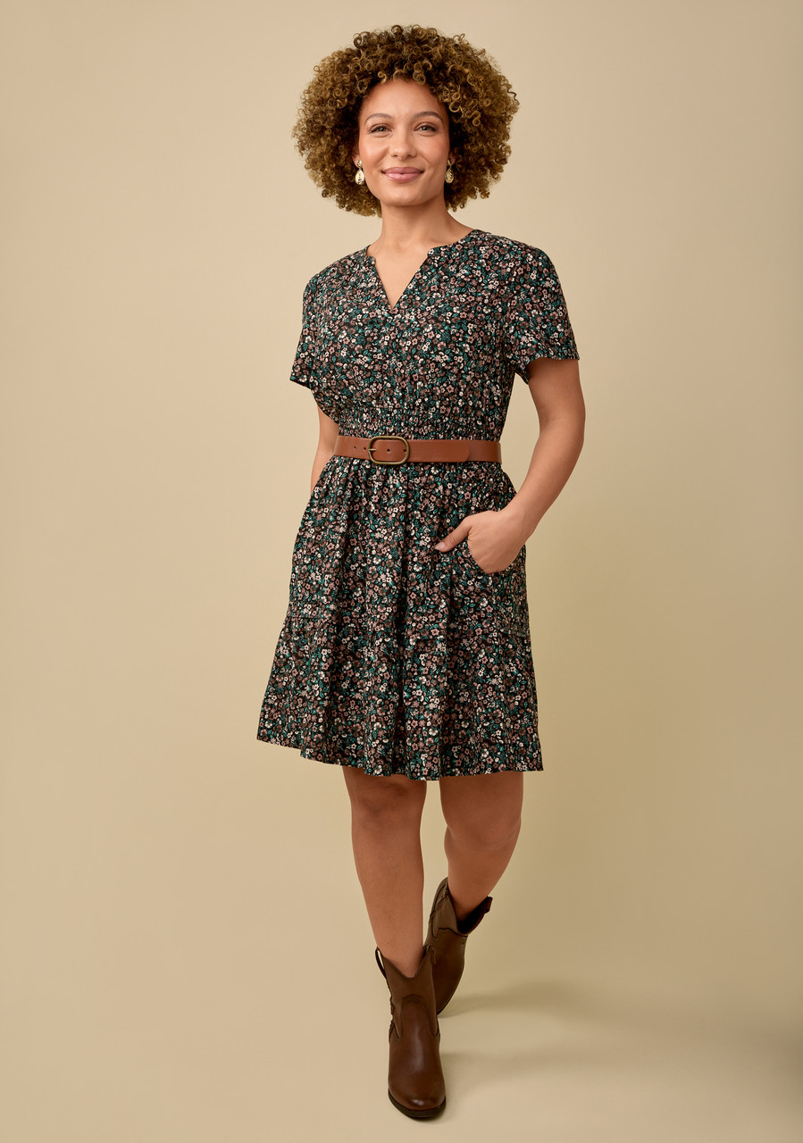 Flowing Tiered A-Line Dress - Full