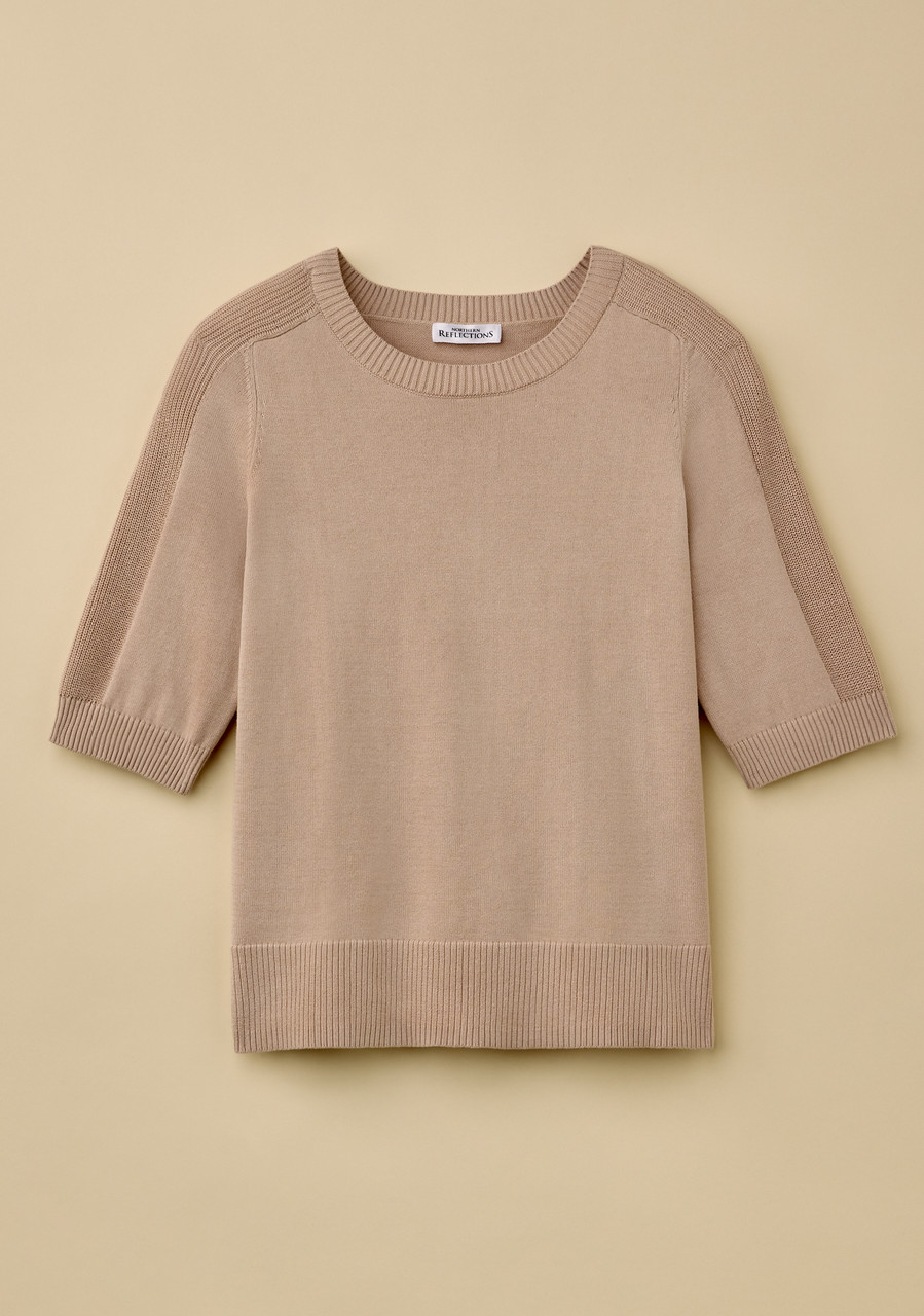 Ribbed Elbow Sleeve Raglan Sweater | Northern Reflections