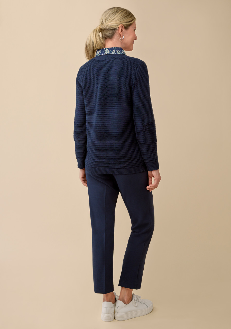 Cotton Knit Cardigan - Back View 