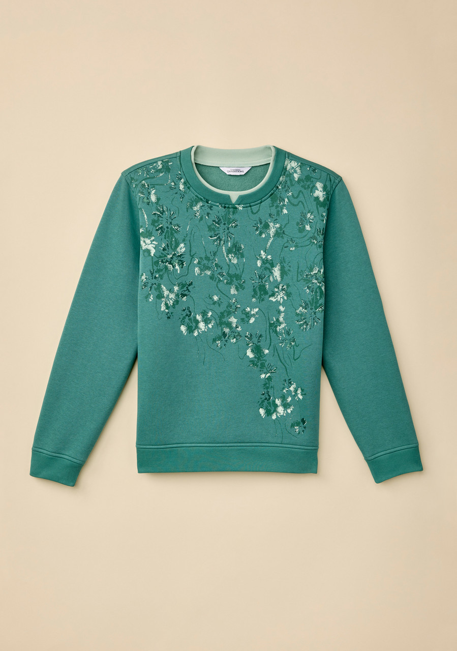 Fern Print Fleece Sweatshirt