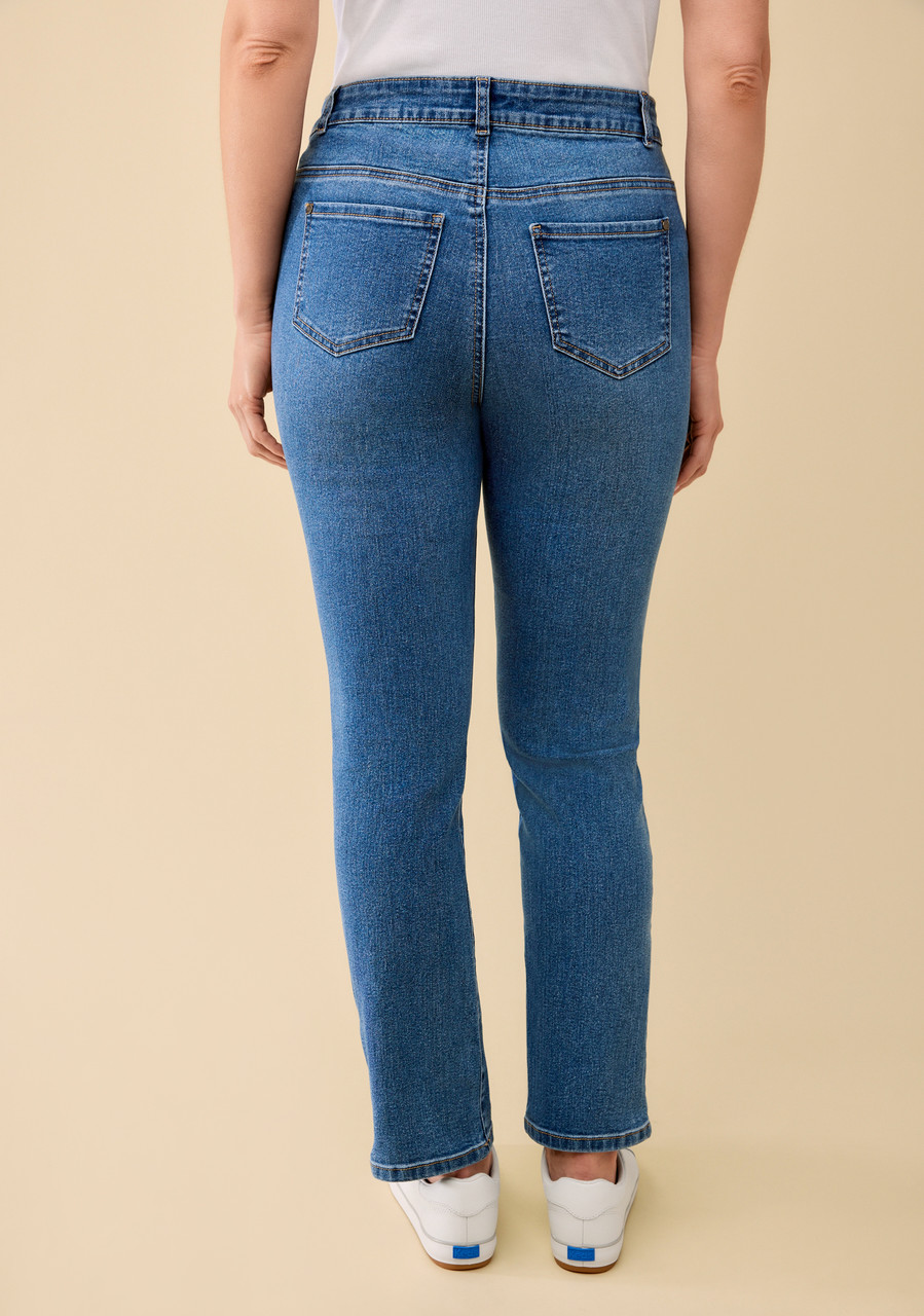 Floral Embroidered High Rise Jean Back