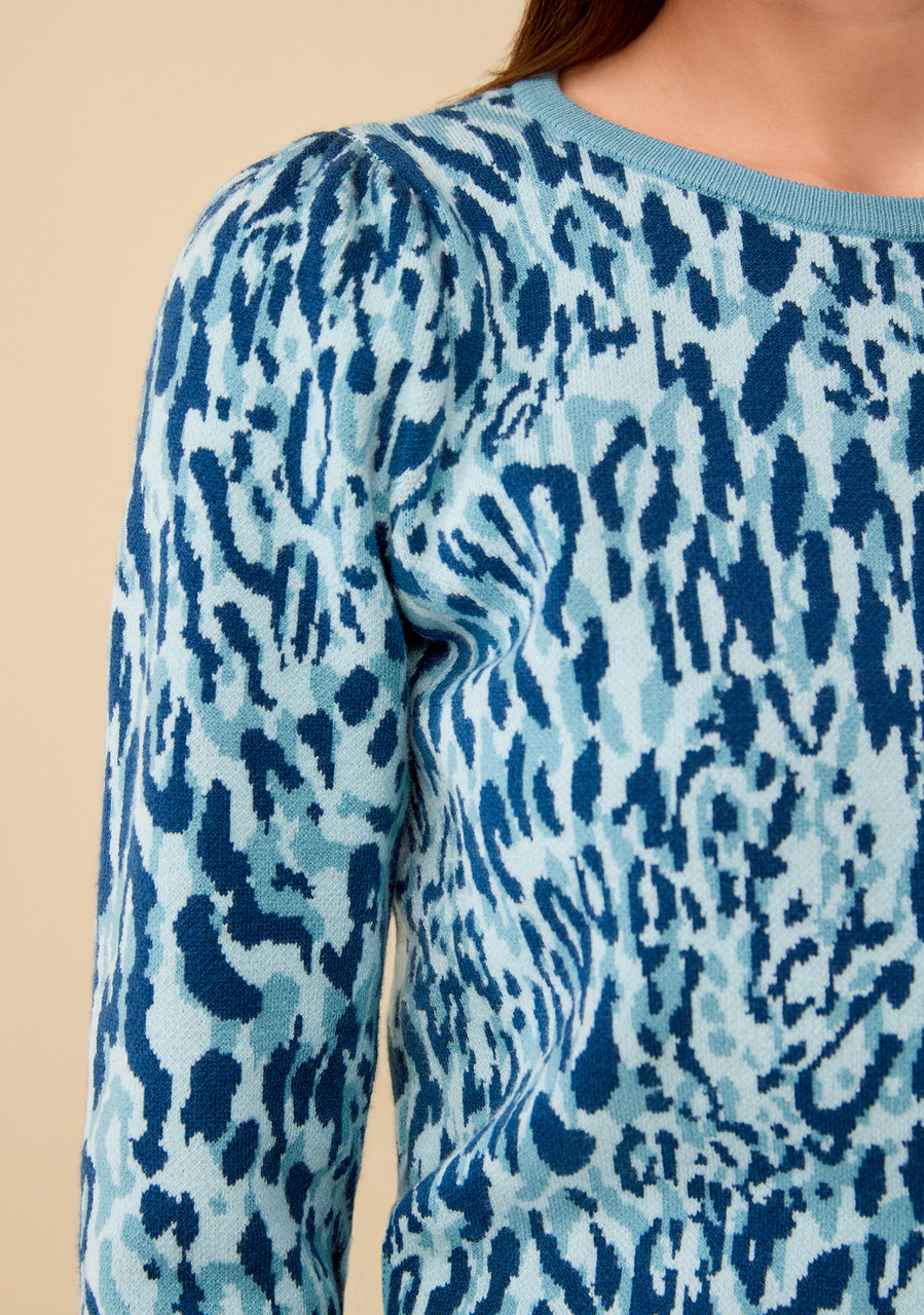 Leopard Knit Jacquard Pullover | Northern Reflections