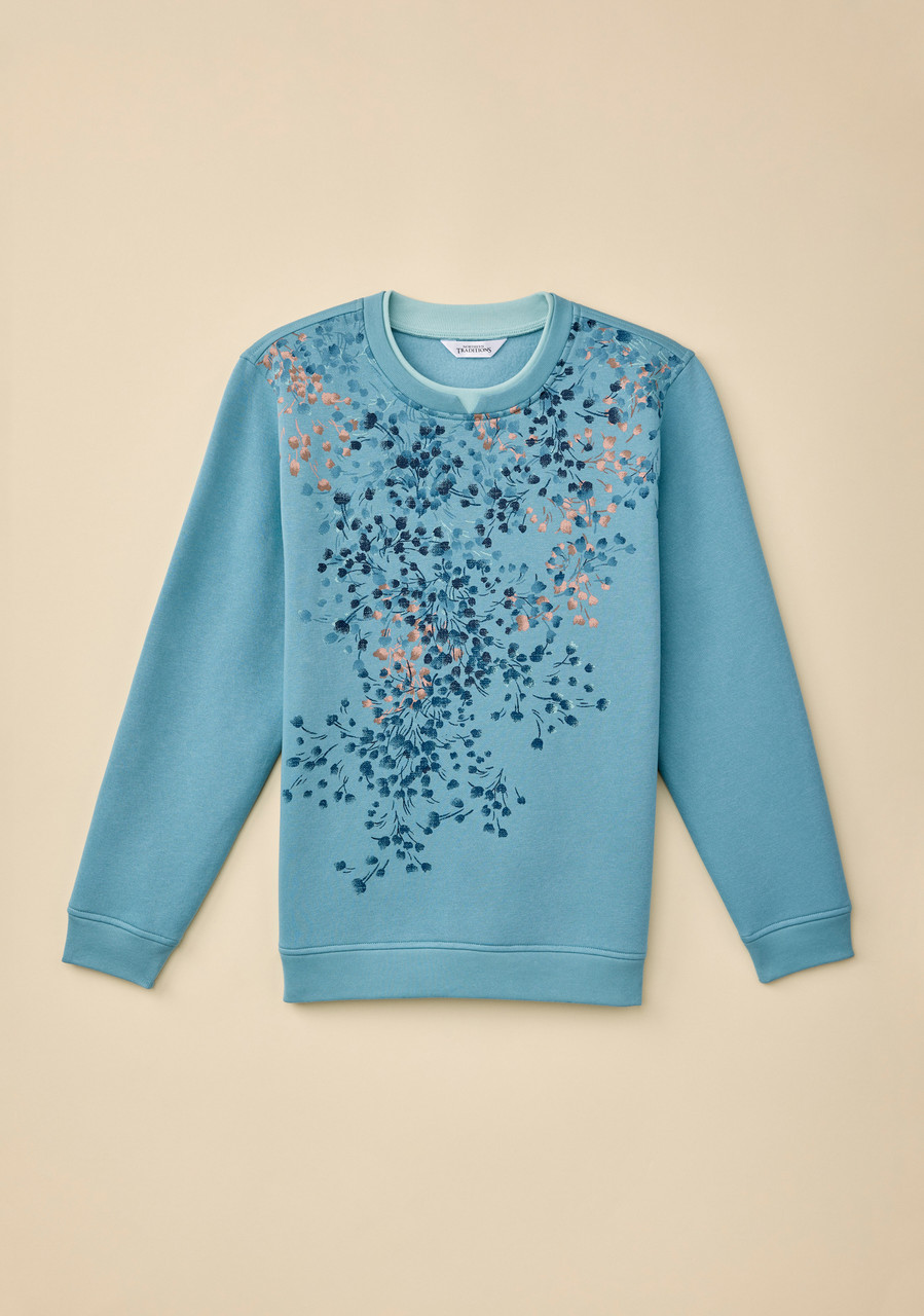 Notch Neck Fleece Sweatshirt 