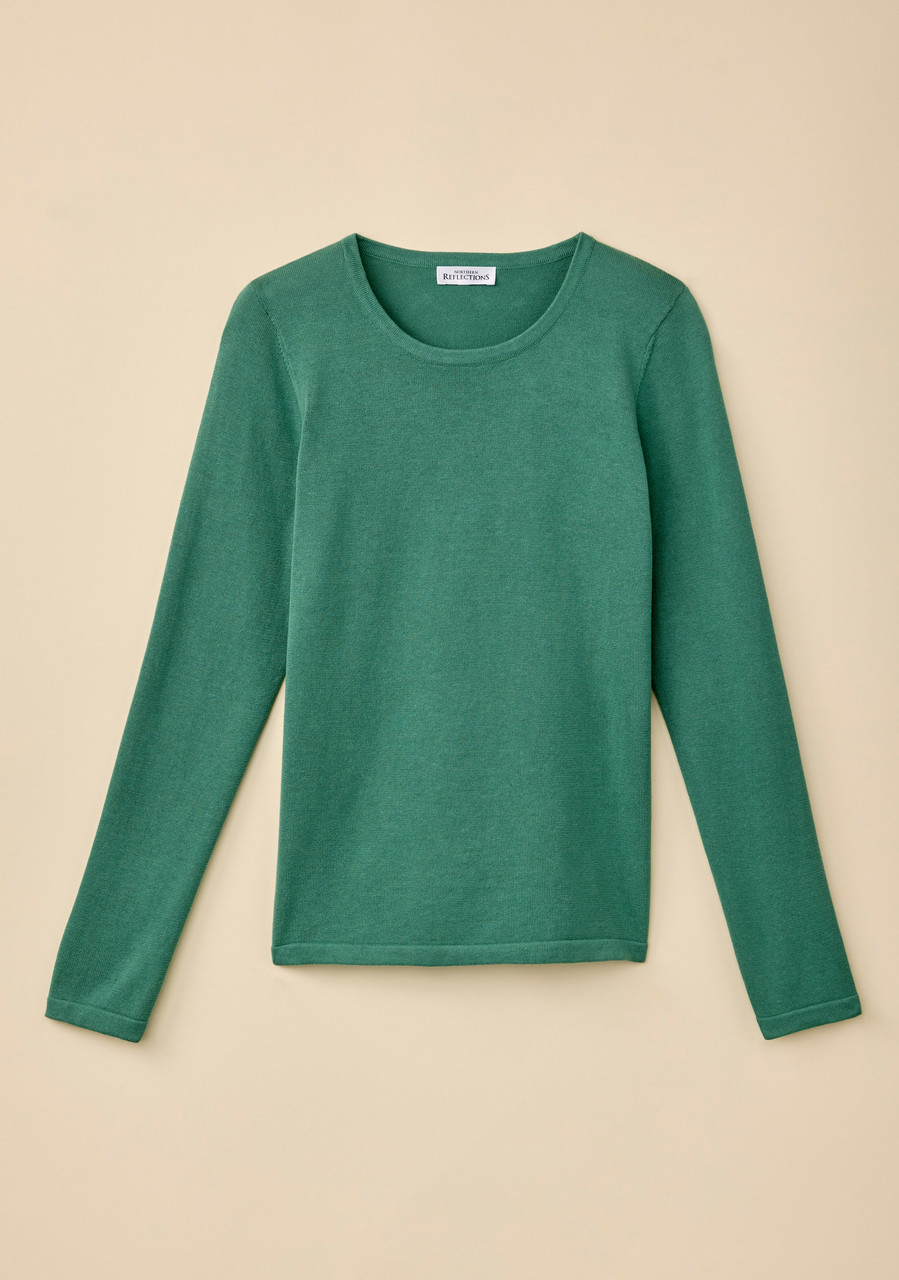 Organic Cotton Crew Neck Pullover Green