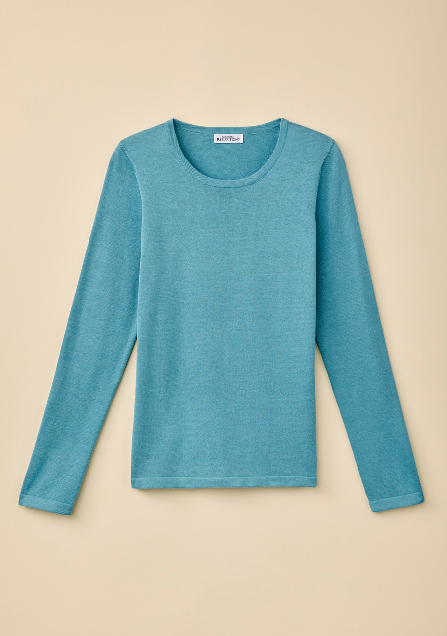 Organic Cotton Crew Neck Pullover Blue