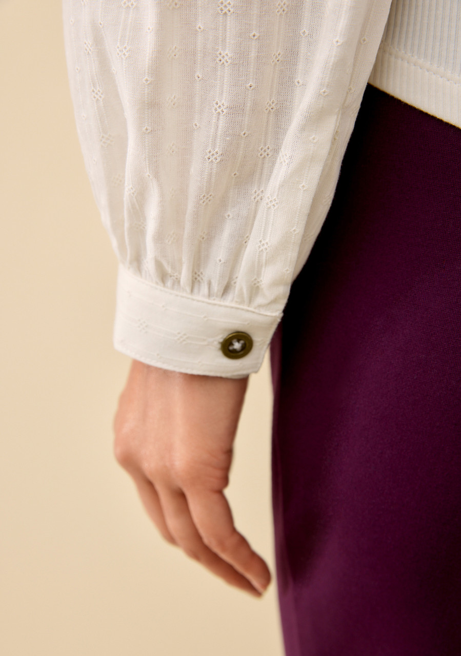 Puff Sleeve Henley Top Detail 1