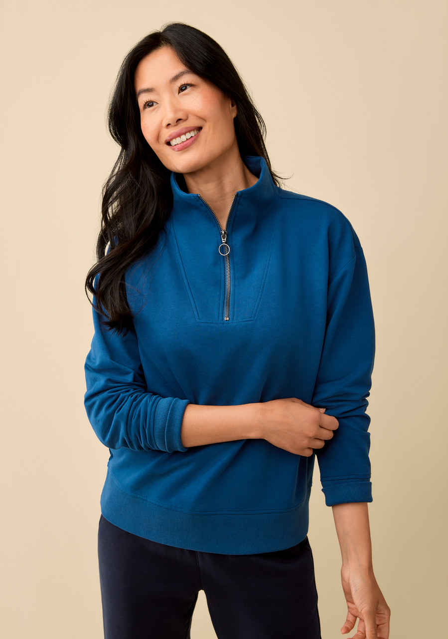 Relaxed Quarter-Zip Pullover 