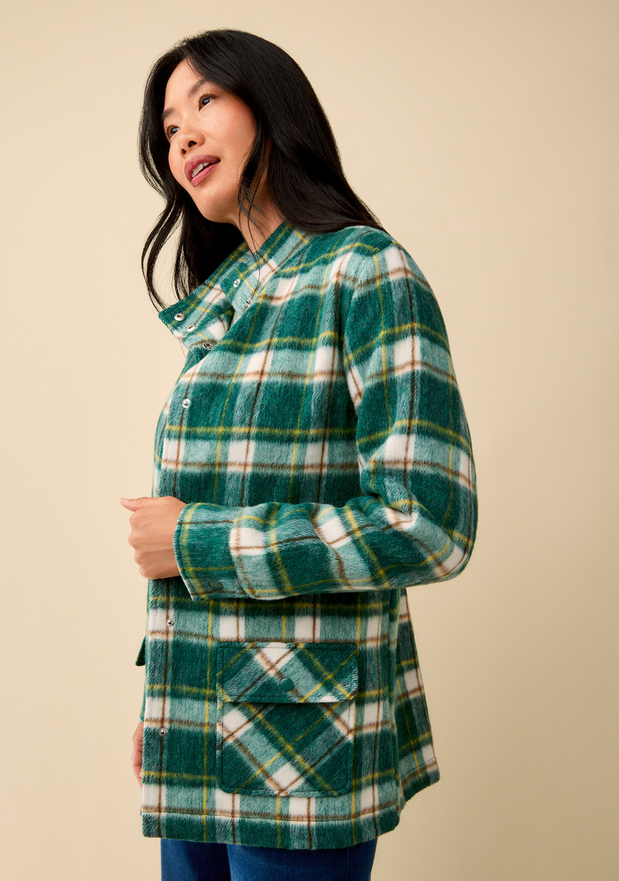 Snap-Front Plaid Shacket 2