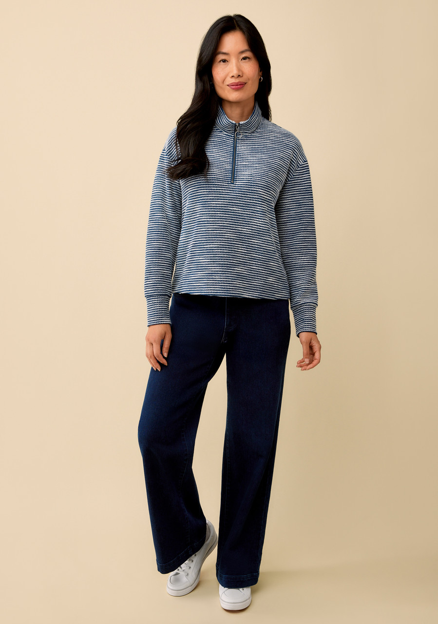 Textured Quarter Zip Pullover  Full