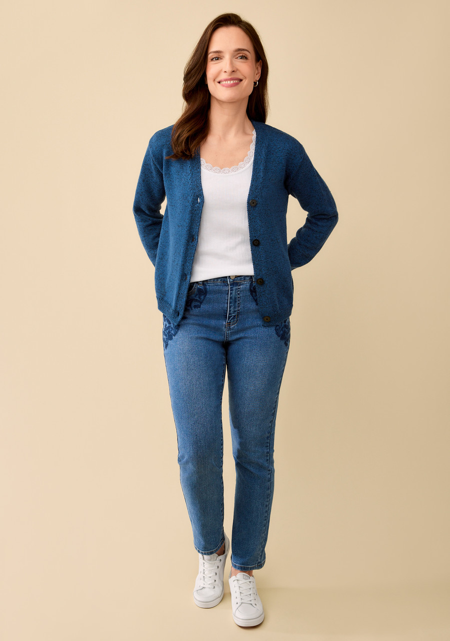 V-Neck Button Cardigan Full
