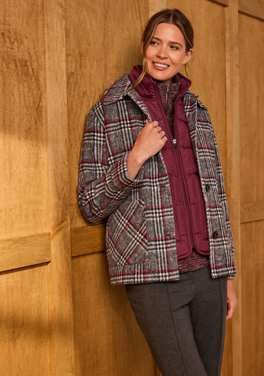 Windowpane Brushed Shacket Side 2