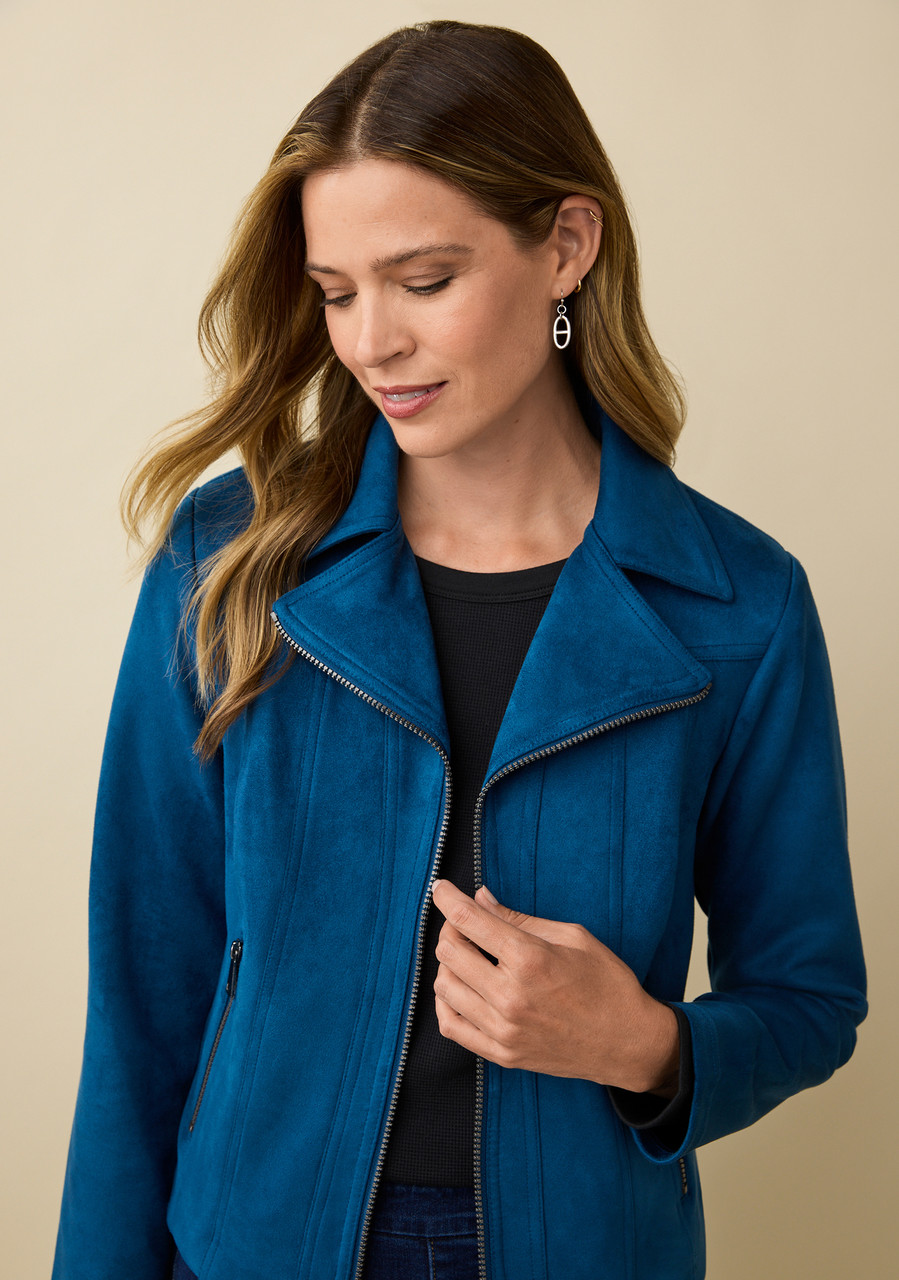 Faux Suede Moto Jacket - Detail