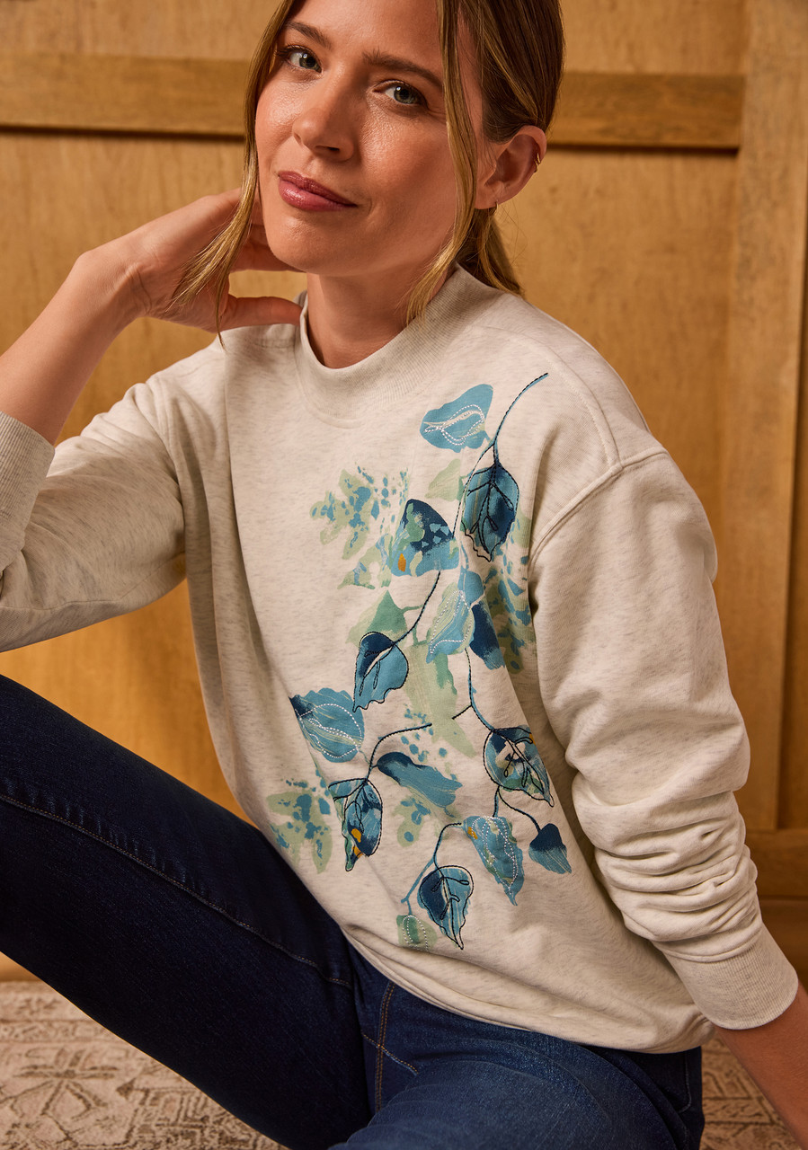 Mockneck Embroidered Sweatshirt | Northern Reflections