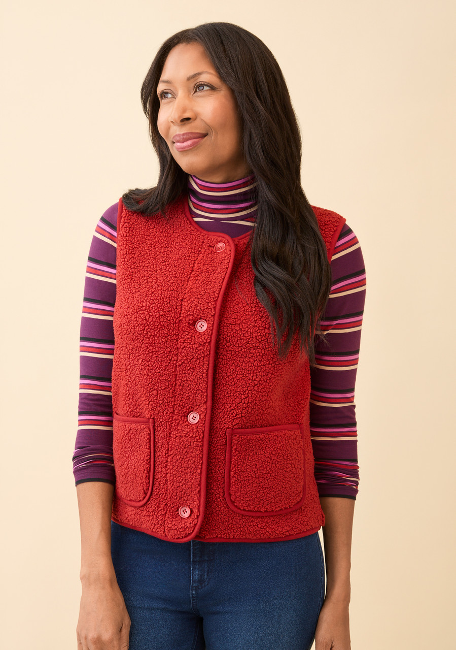 Sherpa Button-Front Vest