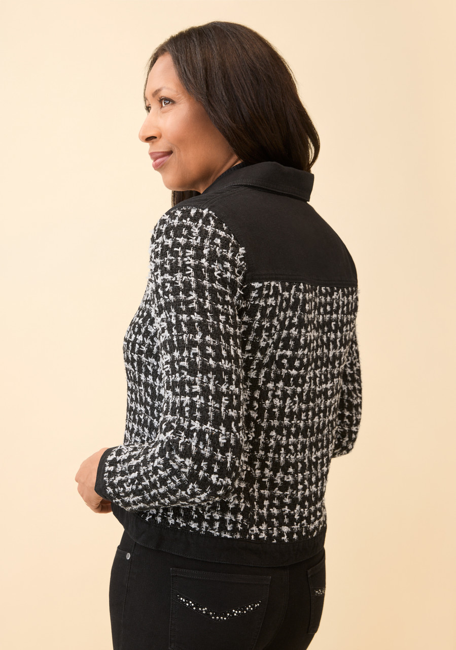 Tweed-Inspired Button Jacket Back View