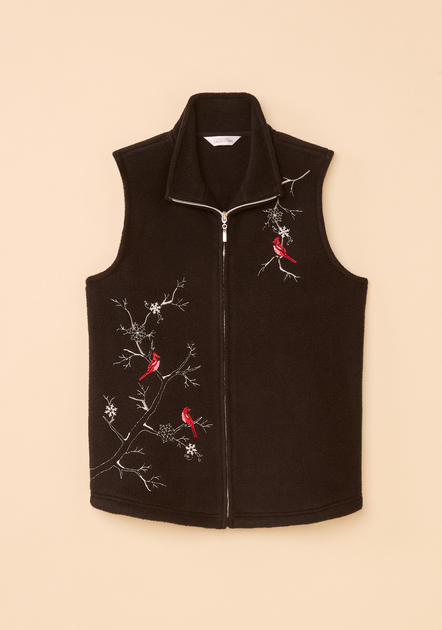 Cardinal Embroidered Fleece Vest