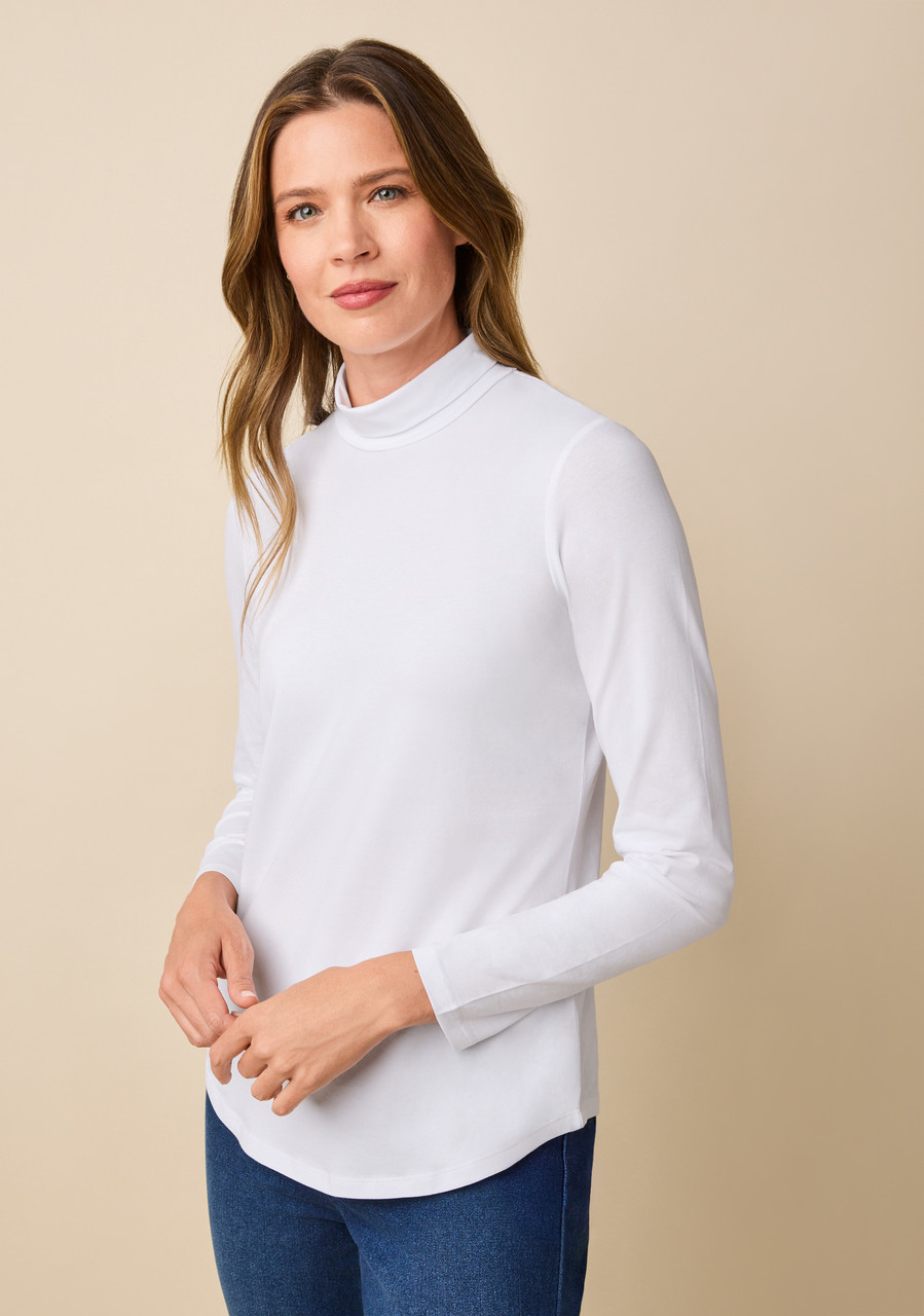 Long Sleeve High Mock Neck Tee  Side