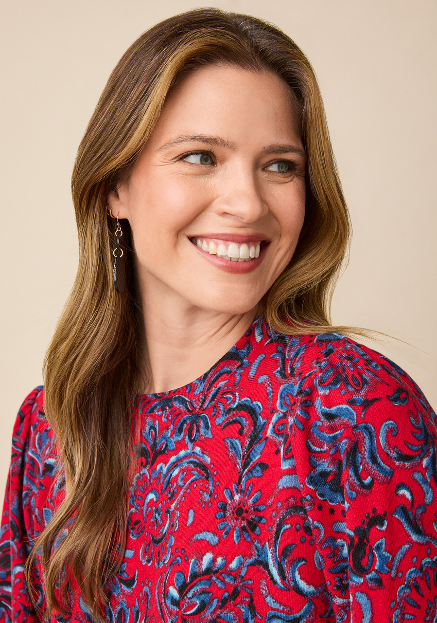 Long Sleeve Puff Sleeve Top Close Up