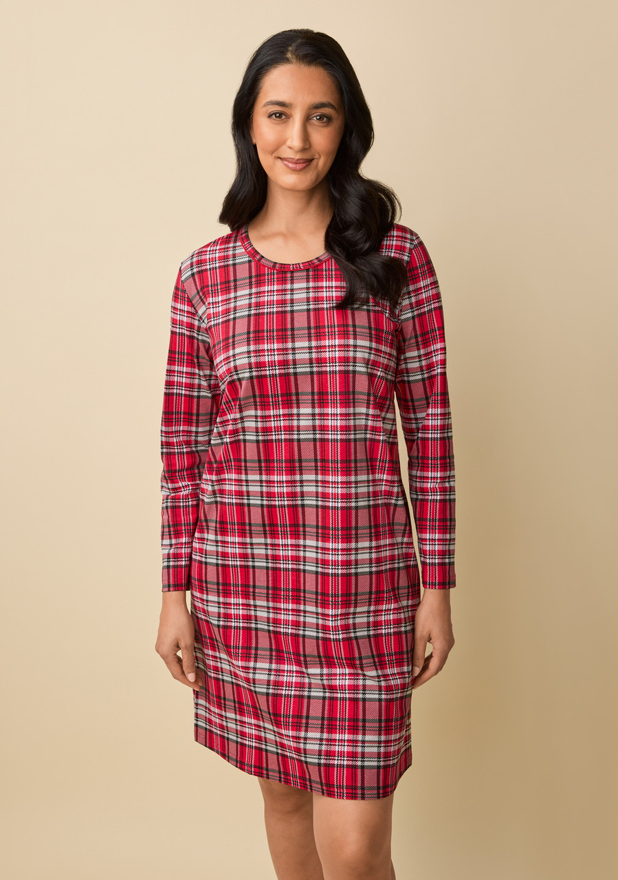 Printed Plaid Nightshirt  front