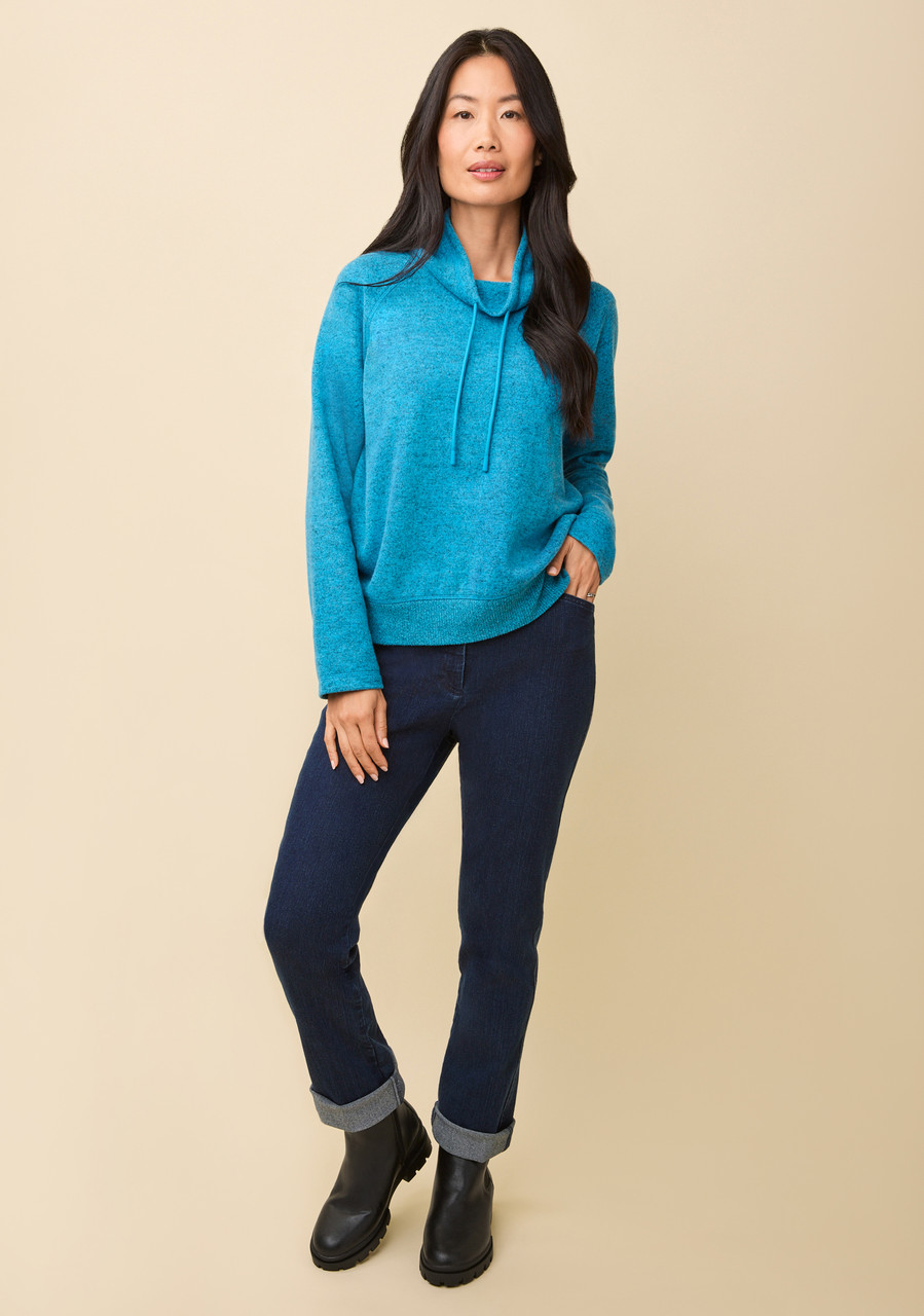 Ribbed Cowl Neck Popover full