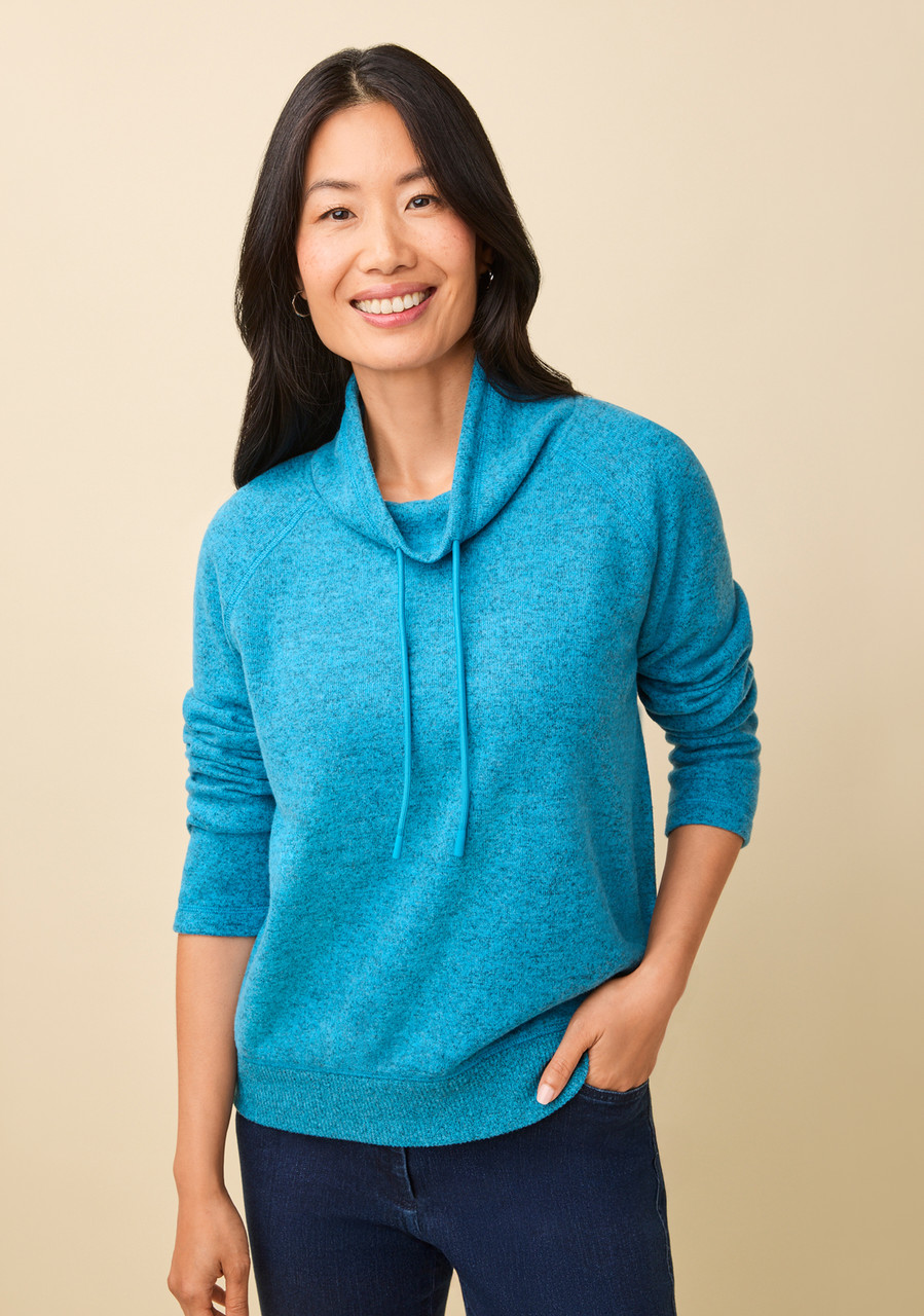 Ribbed Cowl Neck Popover