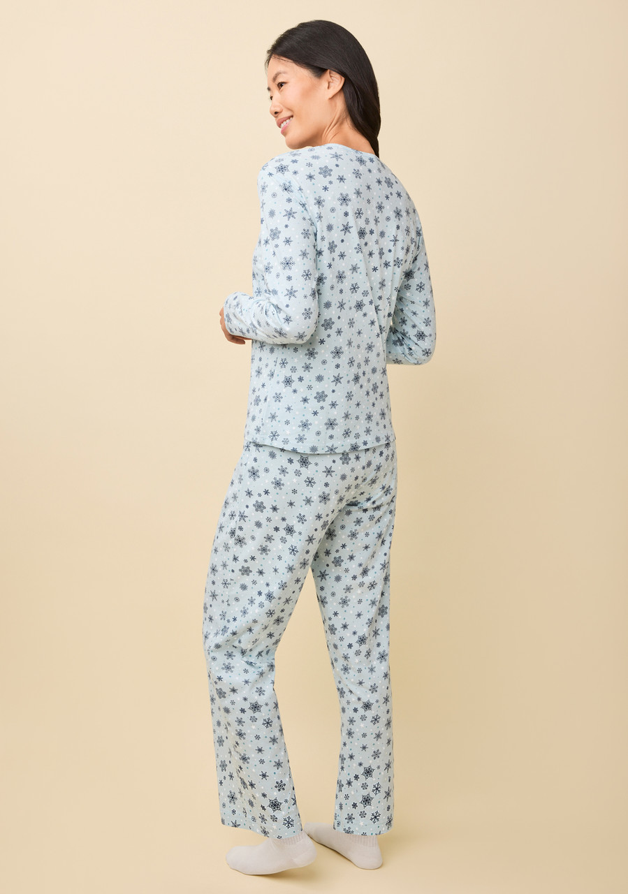 Snowflake Print Pyjama Set back