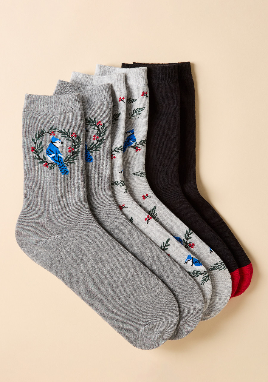 Holiday Blue Jays Crew Box Set Socks