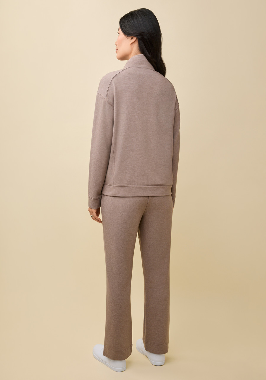 Supersoft Full Zip Jacket - Back view Mushroom Brown