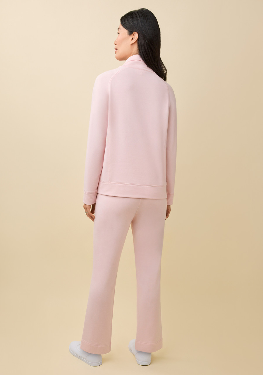 Supersoft Quarter Zip Pullover back view- ballet pink