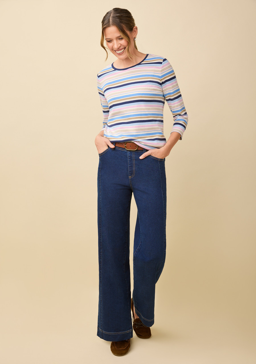 3/4 Sleeve Rib Crewneck Tee Full