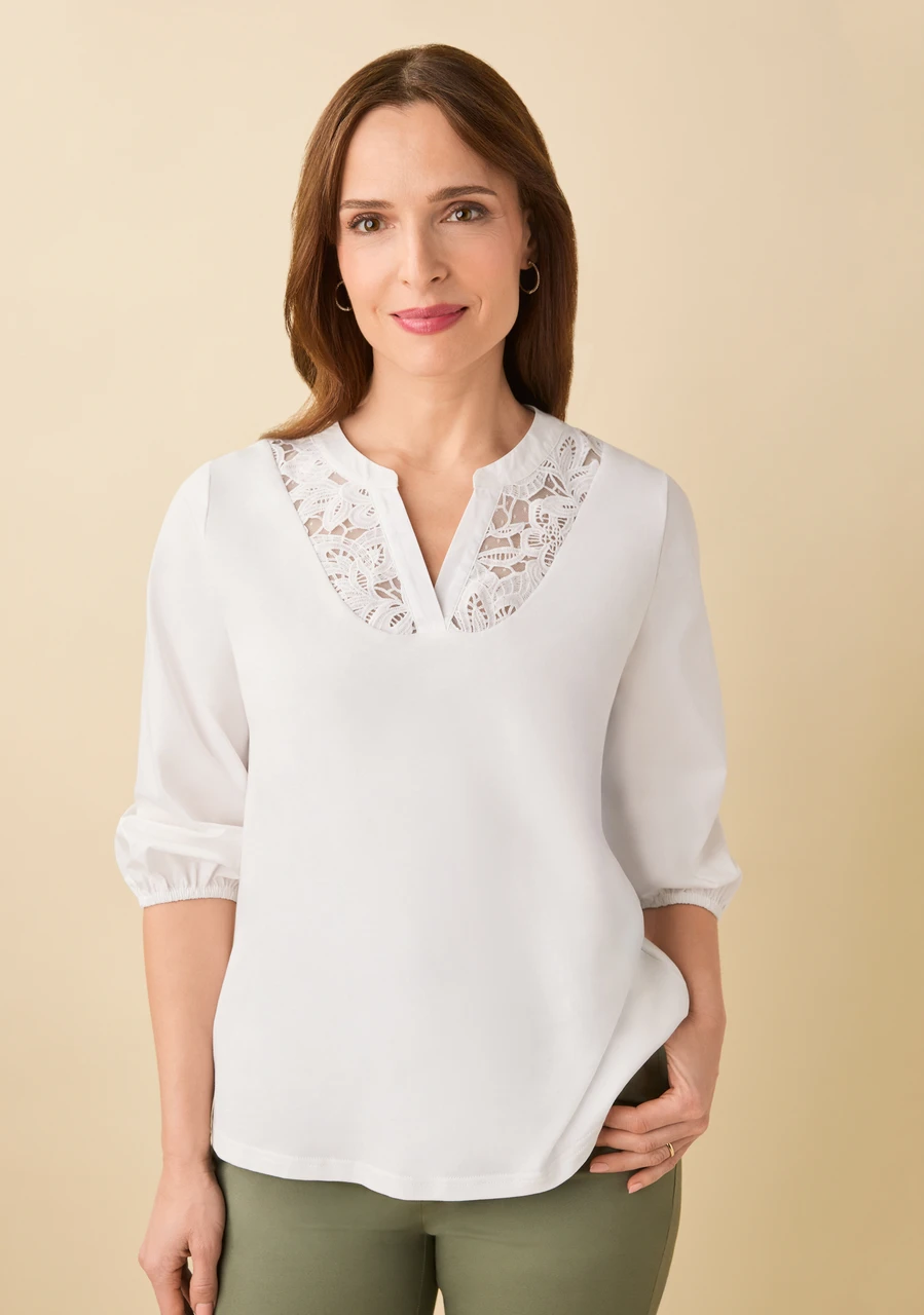 V-Neck Lace Top