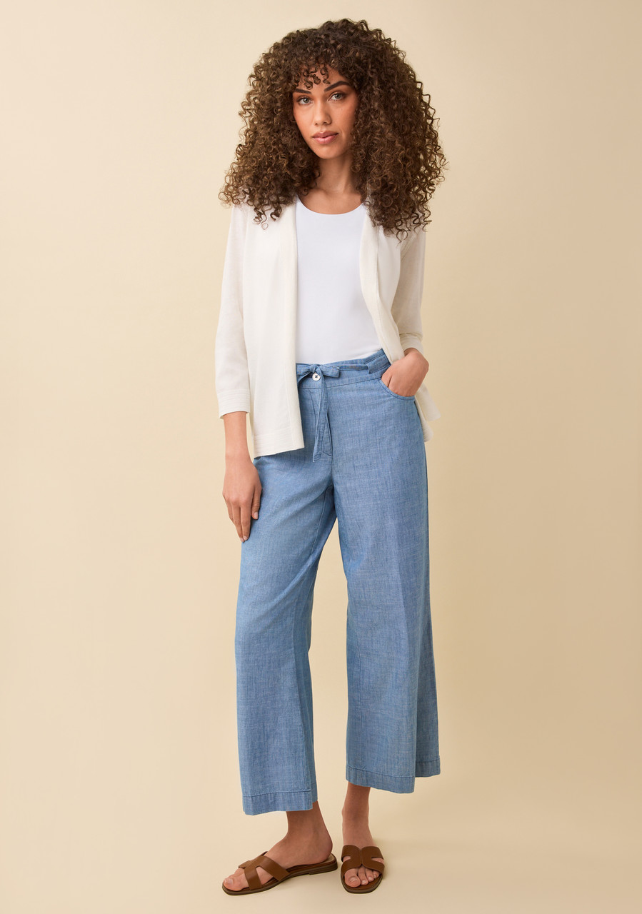 Chambray Belted Crop Pant