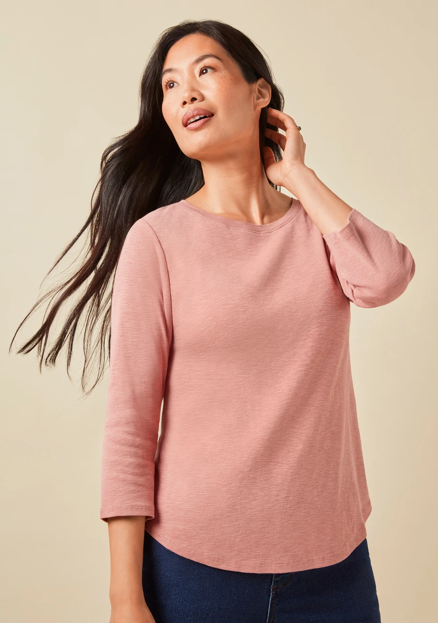 3/4 Sleeve Crew Neck Tee