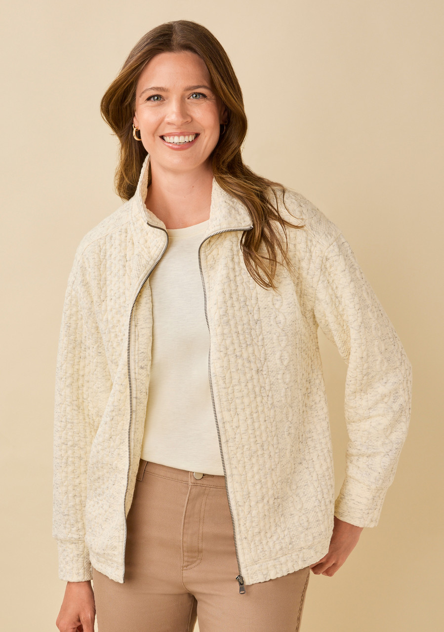 Cable Knit Zip Jacket | Northern Reflections