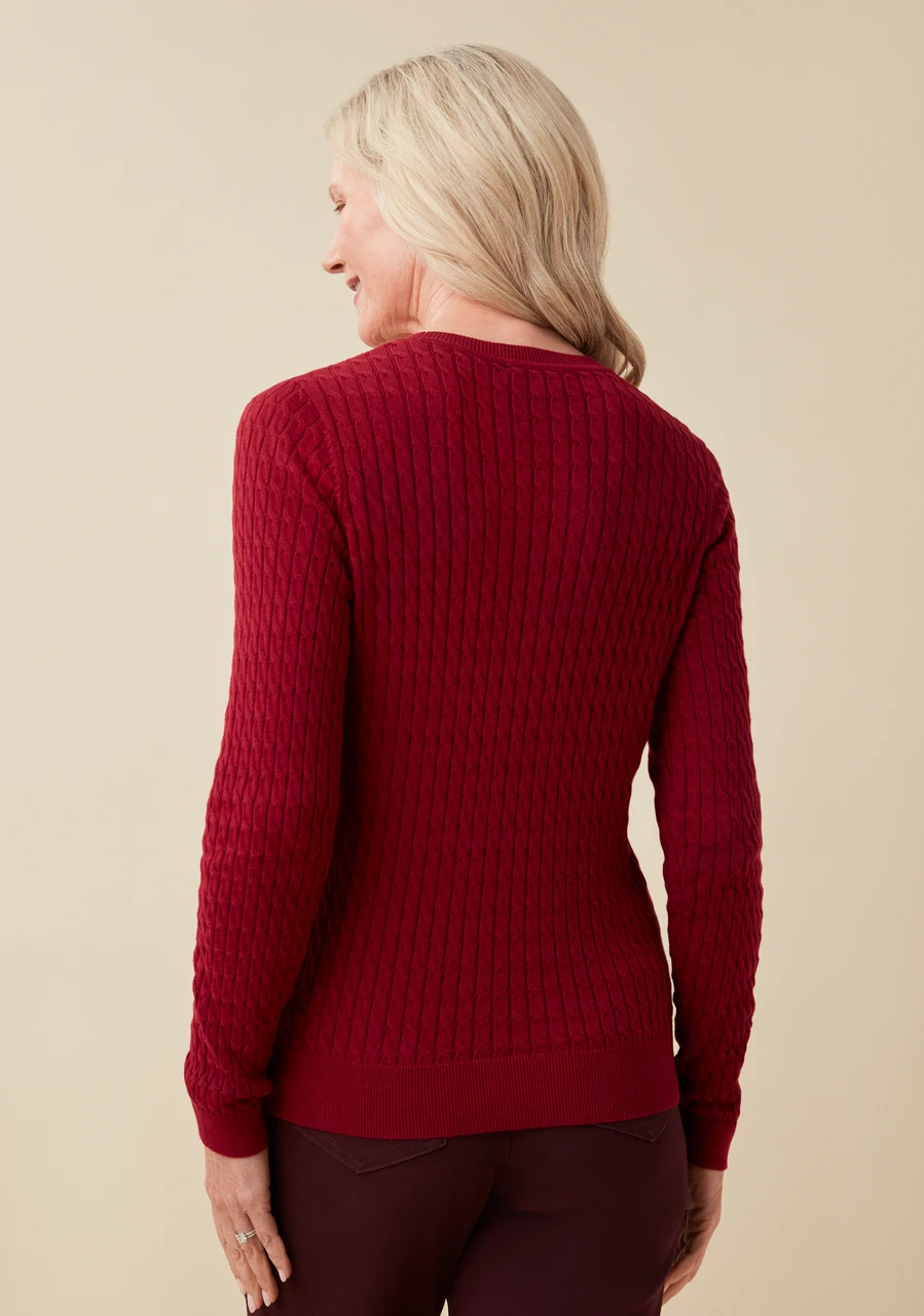 Cable Crew Neck Pullover