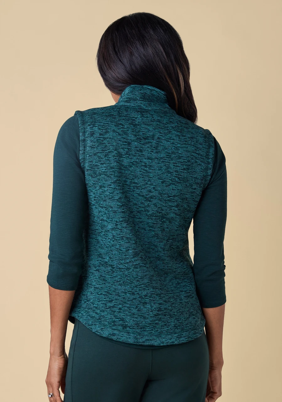 Marled Fleece Zip Vest