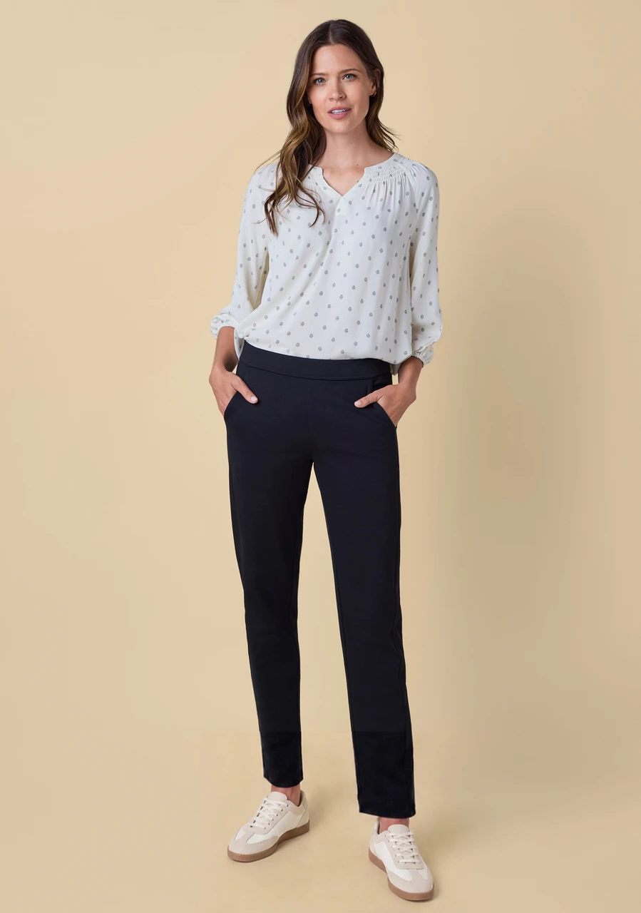 French Terry Straight Leg Pull-On Pant