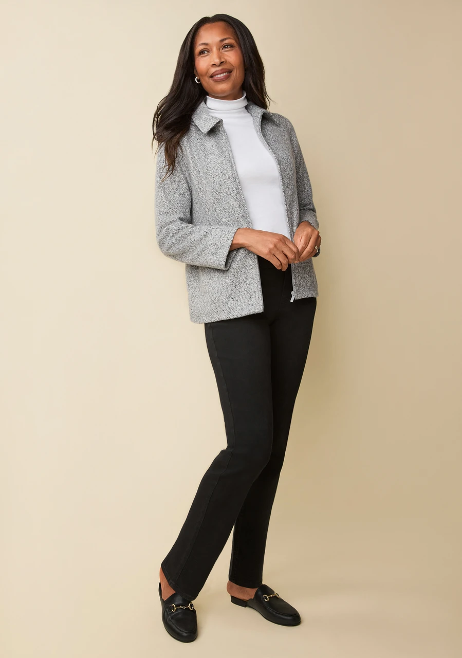 Bouclé Full-Zip Jacket