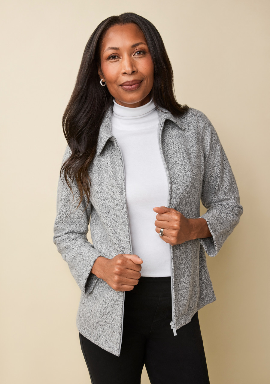 Bouclé Full-Zip Jacket | Northern Reflections