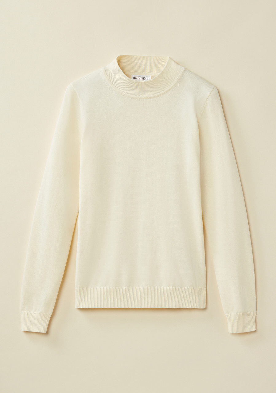 Jersey Mock Neck Sweater