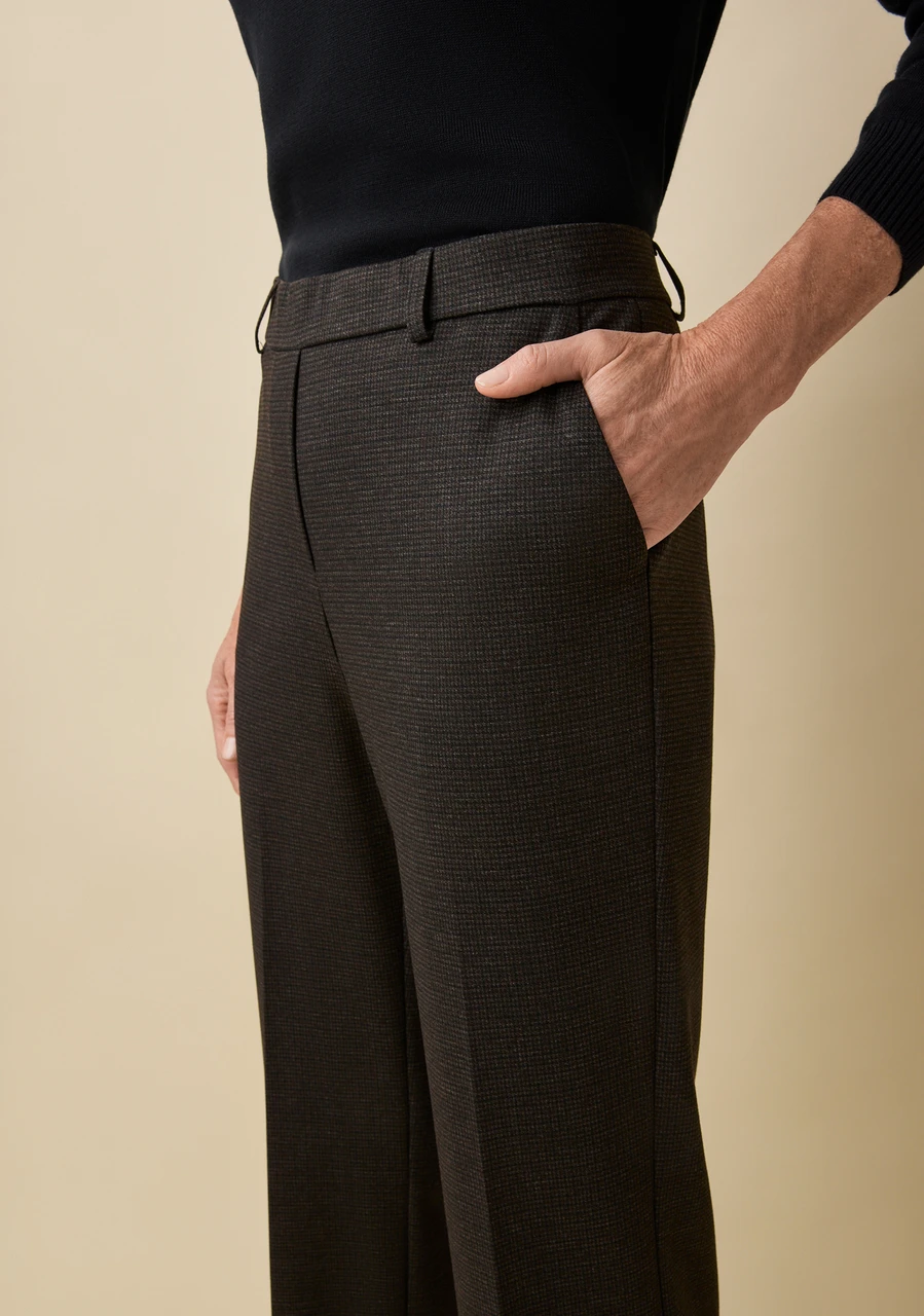 Highland Check Straight Leg Ponte Pants